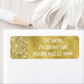 Holiday Return Labels "Chevron Gold Design" (Insitu)