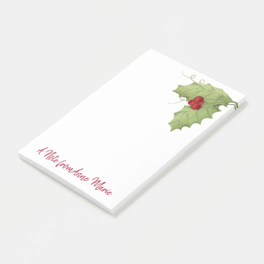 Holiday Rustic kerstgrenery Cute Custom Post-it® Notes (Schuin)