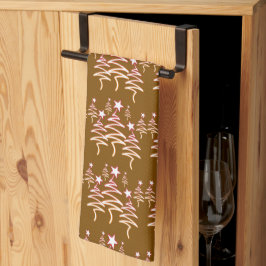 Holiday Scribble Tree + Star Herhaal Bruin Theedoek