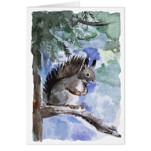 Holiday season squirrel card (Devant)