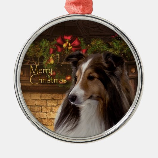 Holiday Sheltie Ornament (Voorkant)