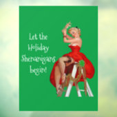 Holiday Shenanigans Retro Pinup Kerstmis Raamsticker (Vel 3)
