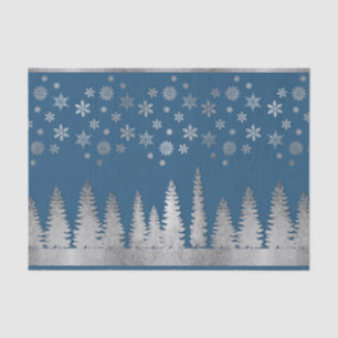 Holiday Silver en Blue Winter Wonderland Tissuepapier