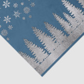 Holiday Silver en Blue Winter Wonderland Tissuepapier (Detail)