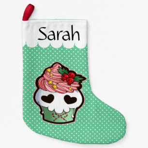 Holiday Skull Cupcake Kleine Kerstsok