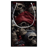 Holiday Skull Gift Bag (zwart) Klein Cadeauzakje (Achterkant)