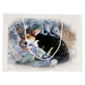 Holiday Sleeping Corgi Puppy Groot Cadeauzakje (Achterkant)
