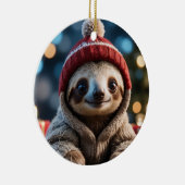 Holiday Sloth Keramisch Ornament (Rechts)