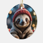 Holiday Sloth Keramisch Ornament (Links)