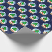 Holiday Snow Globe Christmas Tree Pattern Cadeaupapier (Hoek)