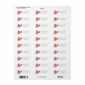 Holiday Snow Pink Mailbox Retouradres Label (Full Sheet)