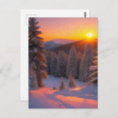 Holiday Snow Scene Briefkaart (Voorkant / Achterkant)