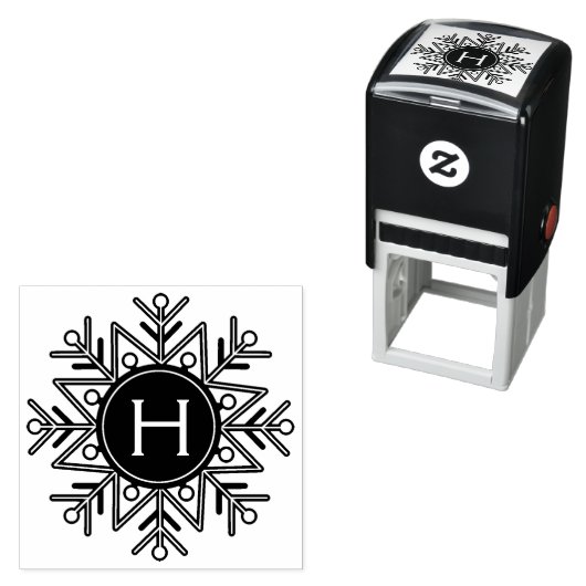 Holiday Snowflake Monogram Zelfinktende Stempel (In situ)