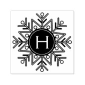 Holiday Snowflake Monogram Zelfinktende Stempel (Design)