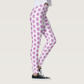 Holiday Snowflake Plaid Pattern Pink Leggings (Droite)