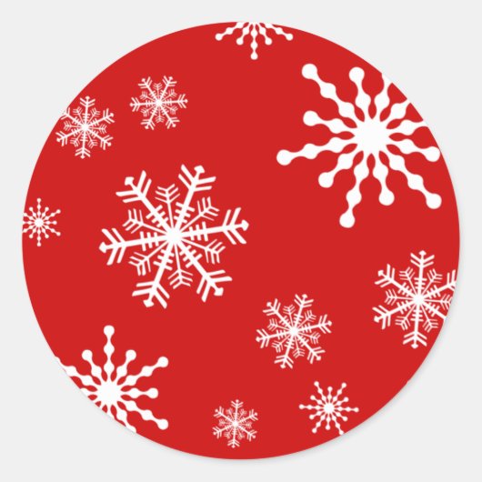 Holiday Snowflakes Ronde Sticker (Voorkant)