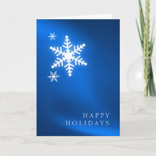 Holiday Snowflakes Royal Blue card Feestdagen Kaart