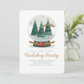 Holiday SnowGlobe Party invitation feuille de verd (Debout devant)