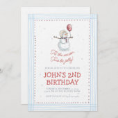 Holiday Snowman 2nd Birthday Invitation  (Devant / Derrière)