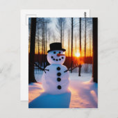 Holiday Snowman Briefkaart (Voorkant / Achterkant)