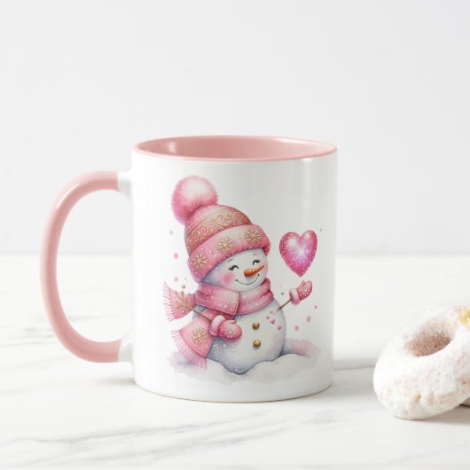 Holiday Snowman Coffee Mug (Avec donut)