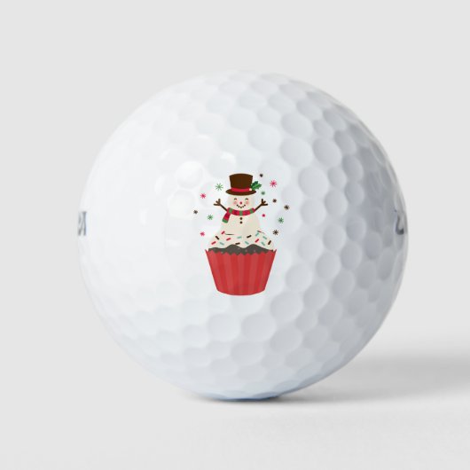 Holiday Snowman Cupcake Golfballen (Voorkant)
