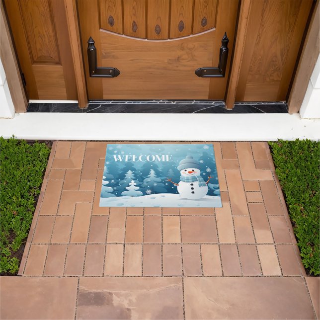 Holiday Snowman Doormat Deurmat (Buiten)