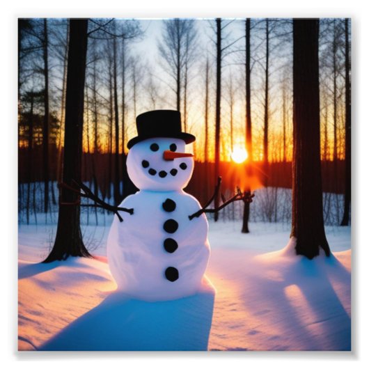 Holiday Snowman Foto Afdruk (Voorkant)