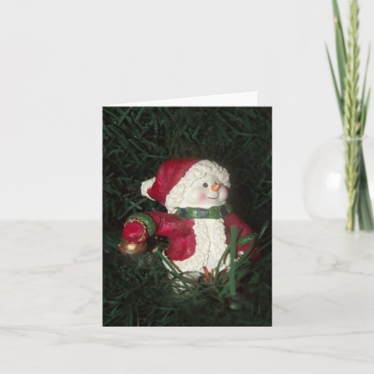 Holiday Snowman Foto gevouwen Note Kaart (Voorkant)