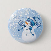 Holiday Snowman Ronde Button 5,7 Cm (Voorkant)
