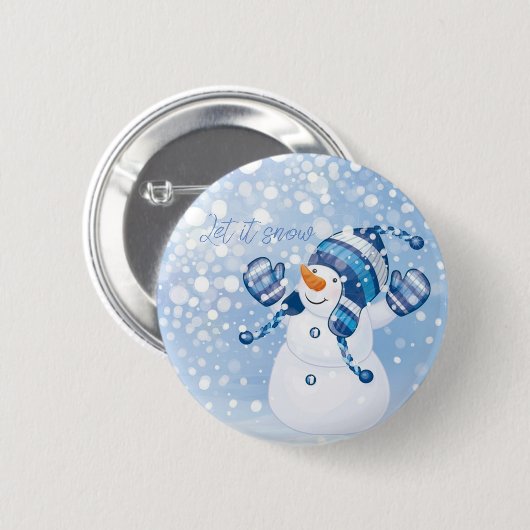 Holiday Snowman Ronde Button 5,7 Cm (Voorkant /achterkant)