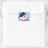 Holiday Snowman Vierkante Sticker (Tas)