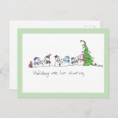 Holiday Snowmen Briefkaart (Voorkant / Achterkant)