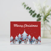 Holiday Snowmen Briefkaart (Staand voorkant)