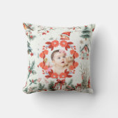 “Holiday Snuggles: Baby’s First Christmas Pillow” Kussen (Voorkant)