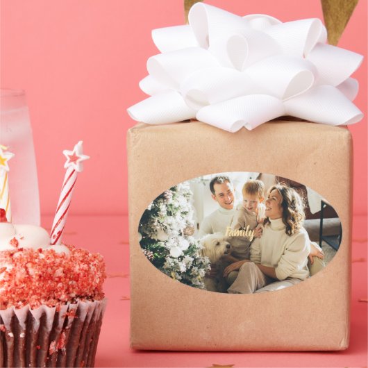 Holiday Spirit Family Photo Sticker (Fête)