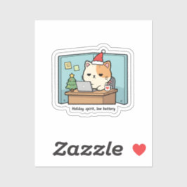 Holiday Spirit, Low Battery Cat Sticker 