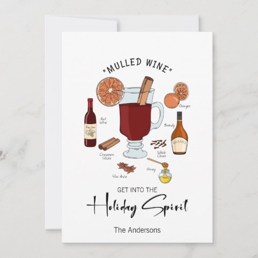 Holiday Spirit Mulled Wine Holiday Kaart (Voorkant)