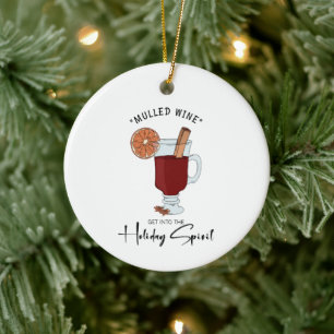 Holiday Spirit Mulled Wine Holiday Keramisch Ornament