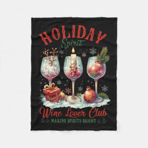Holiday Spirit Wine Lover Club Making Spirits Brig Fleece Deken