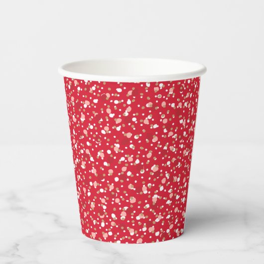 Holiday Sprinkles Red Paper Cup Papieren Bekers (Achterkant)