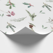 Holiday Spruce & Red Berries Cadeaupapier (Hoek)