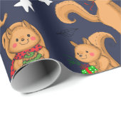 Holiday Squirrel Cadeaupapier (Rol Hoek)