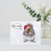 Holiday Squirrel Feestdagenkaart (Staand voorkant)