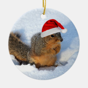 Holiday Squirrel Keramisch Ornament