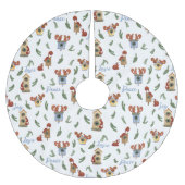 Holiday Squirrels Joy Peace Love Kerstmis Kerstboom Rok (Voorkant)