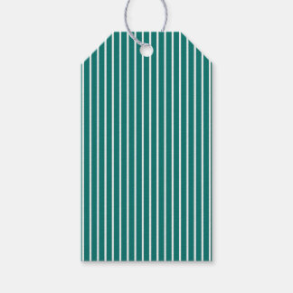 Holiday Strepen Verfijnd | Winter Teal Cadeaulabel
