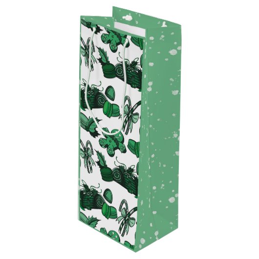 Holiday Sweets- Mint (Solid) Wijn Cadeautas (Voorkant Gekanteld)