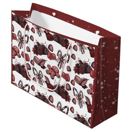 Holiday Sweets- Peppermint (Solid) Groot Cadeauzakje (Voorkant Gekanteld)