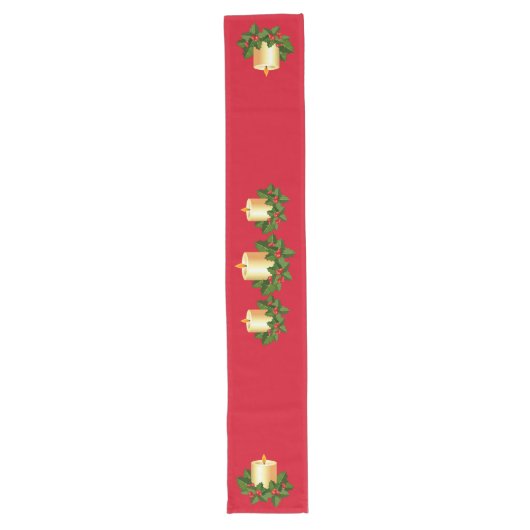 Holiday Table Runner-kaarsen Lange Tafelloper (Voorkant)